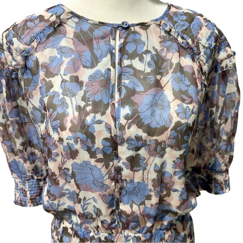 Laura Puff Sleeve Tiered Silk Dress, 1X, Joie, NWT